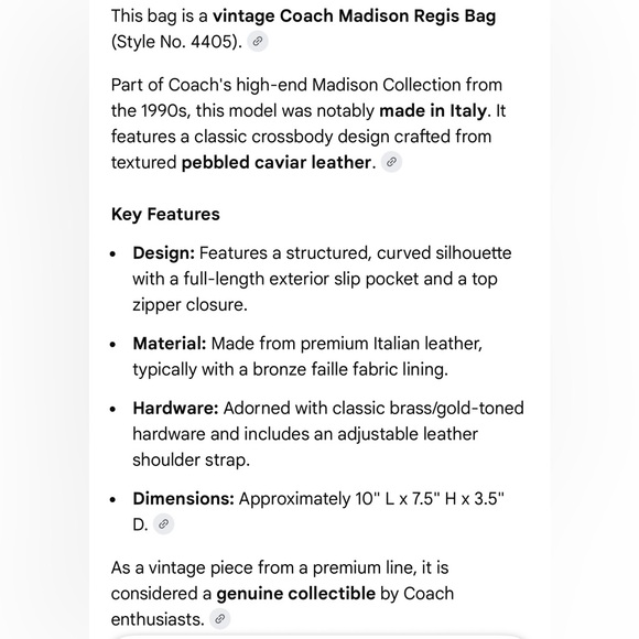 Vintage Coach Madison Regis 4405 bag in leather adjustable strap - Picture 15 of 16